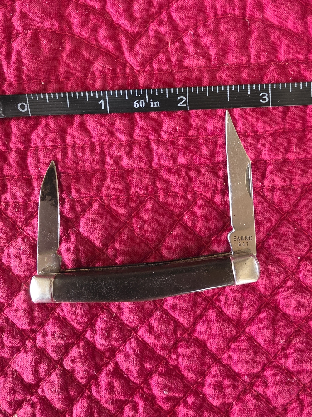 Sabre 637 Pocketknife Stainless Hong Kong 1950-70's Peanut Style EUC
